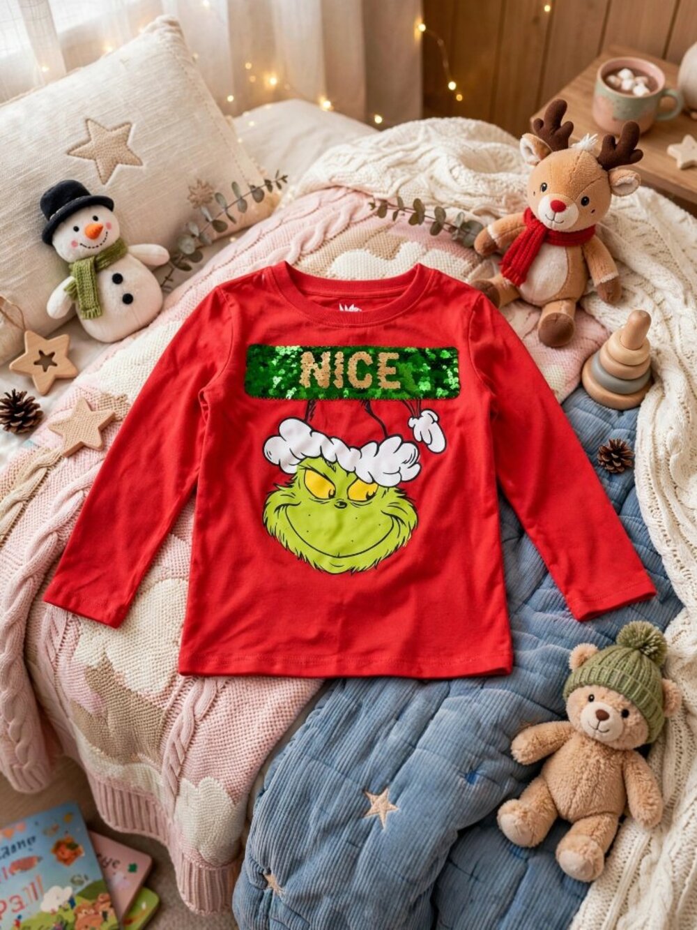 The Grinch Red Shirt & Green Tutu Holiday Outfit Set — XS (4-5)